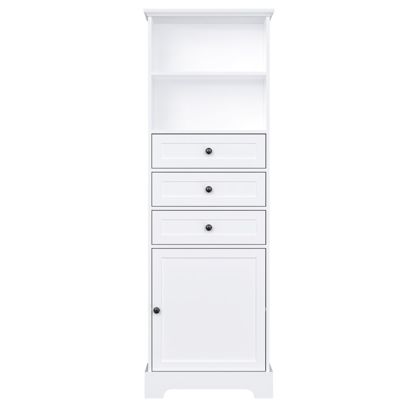 Modern Minimalist Bathroom Storage Cabinet, White