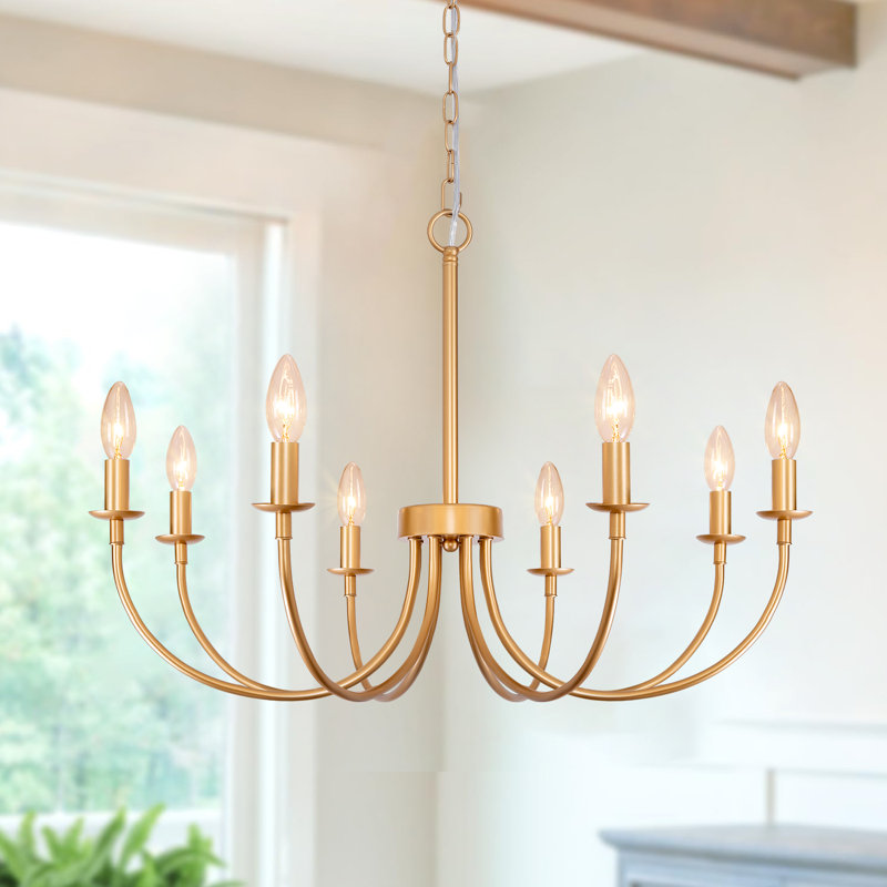 Krustina 8 - Light Dimmable Classic / Traditional Chandelier, Rose Gold