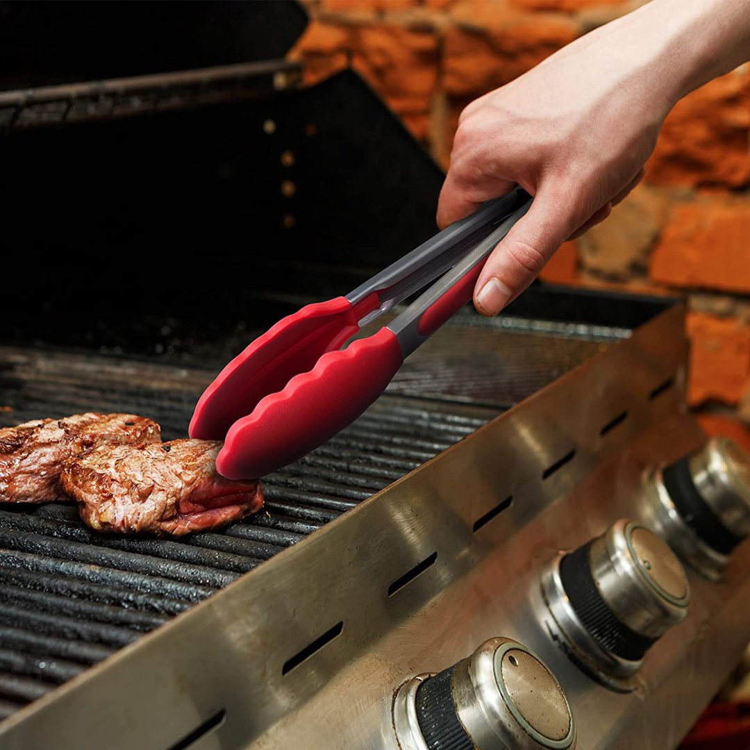 G-WELL 3 Pcs Locking Kitchen Tongs - 430 Premium Stainless Steel And Non-Slip Heat Resistant Handle G-Well