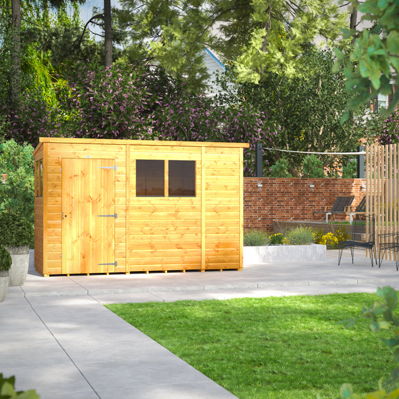 Powersheds 10 x 4ft Timber Tongue & Groove Pent Garden Shed