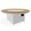 54" Round Rustic Polymer Fire Table with Propane Shelf-221531734