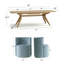 Ensemble de table de salle à manger extensible en placage de bois de 78" à 96" avec 6 chaises en velours et roulettes dissimulées-1120649919