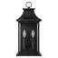 Lanterne murale d'extérieur noire 22 po à 2 lumières, grande applique moderne de style campagne moderne avec panneaux en verre transparent