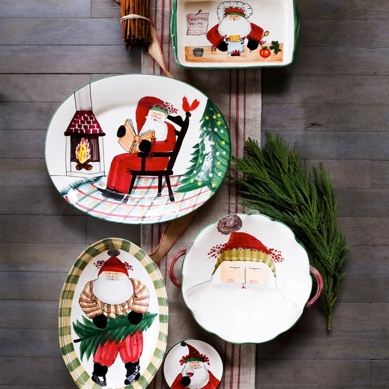 Old St. Nick Rectangle Earthenware Baker