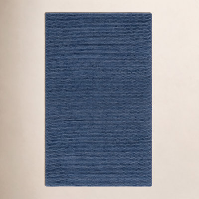 Elle Navy Blue Hand-Woven Wool Rug