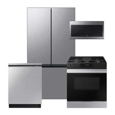 Samsung Bespoke Stainless Steel Kitchen Package with Bespoke 3-Door French Door Refrigerator (30 cu. ft.) with AutoFill Water Pitcher and Gas Range -  Composite_C3022FC0-12CF-462B-89C8-41A47625E082_1738687510