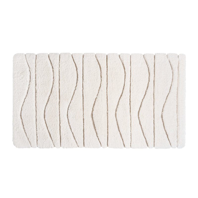 Opera Abstract Bath Rug, 24" W x 39" L, Natural