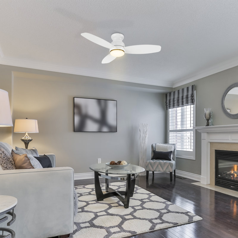  48" Ceiling Fan With Remote, Light Kit Included., White