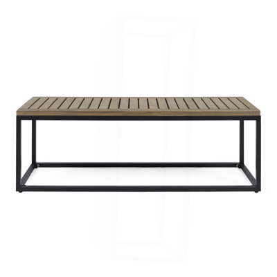 Industrial Wood And Metal Bench by 17 Stories