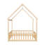 Lit de maison avec structure de toit, lit en bois de pin avec garde-corps-2066320575-2066320571