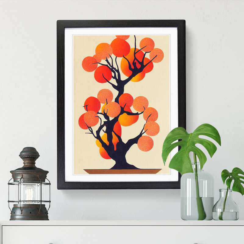 Peach Tree Orphism - Single Picture Frame Print, Walnut, 64cm H x 46cm W x 2cm D