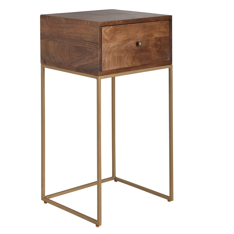 Vanslyke 40cm W Iron Bedside Table