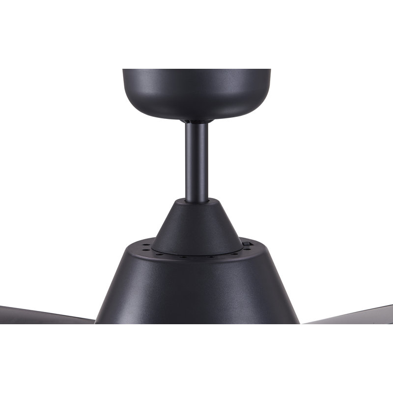 Aria 52in 4-Blades Indoor/Outdoor Ceiling Fan with Remote Control and Light, Black