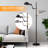 59.5'' Industrial Adjustable Height Floor Lamp, Black Metal Swing Arm Standing Lamp For Living Room, Bedroom, Office
