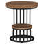 Table de bout ronde 19,68 po avec rangement à 2 niveaux - table d'appoint brun clair avec structure en métal arqué, table de chevet compacte ou table d'appoint pour le salon, la chambre à coucher et les petits espaces-3449102-3449103-3449098