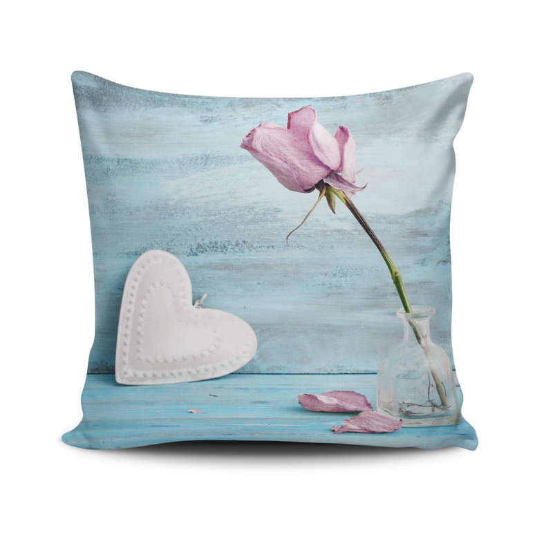 Housse de coussin décorative Ernfrid, 17 x 17 pouces, 50% coton / 50% polyester | Lavable à la machine à 104 ° F, repassable, fermeture à glissière dissimulée | Parfait pour le salon, la chambre à coucher et la décoration intérieure élégante