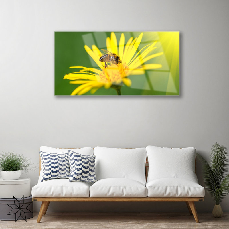 Floral Wasp Flower - No Frame Print on Glass