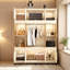 Armoire modulaire en PP pliable à 12 cubes avec 12 portes cannelées en ambre magnétique et tringle à vêtements centrale, armoire de rangement portative autoportante pour chambre de bébé