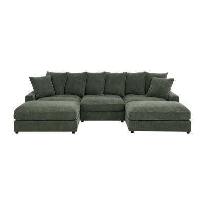 Canapé modulaire réversible d'angle avec repose-pieds