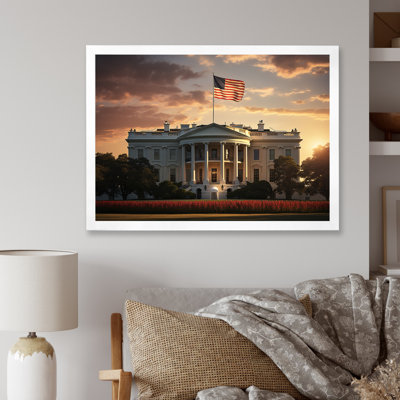 USA White House Elegance Building - Usa Framed Canvas Print