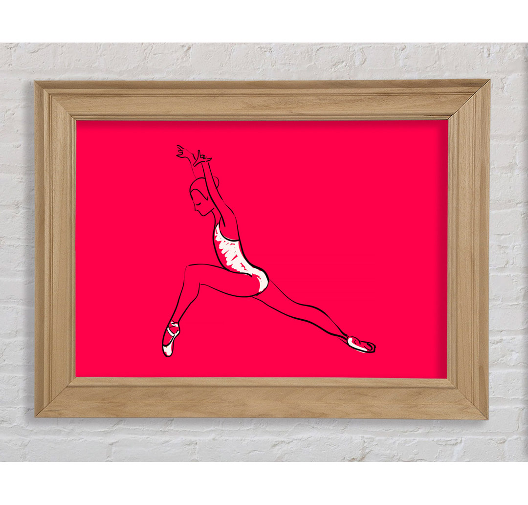 Pink White Ballerina 6 - Einzelner Bilderrahmen Kunstdrucke