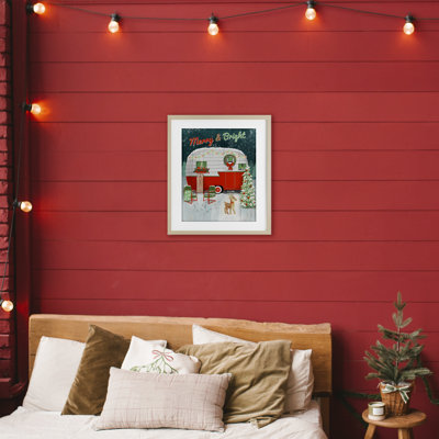 «Merry & Bright Camper», reproduction imprimée sous verre, conception de Jilly Jack Designs