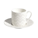 Missoni Coffee Cup & Saucer ZIG ZAG In Luxury Box Diam. 2.3", H 2.5", Cap. 4 Oz, Saucer Diam. 4.75"