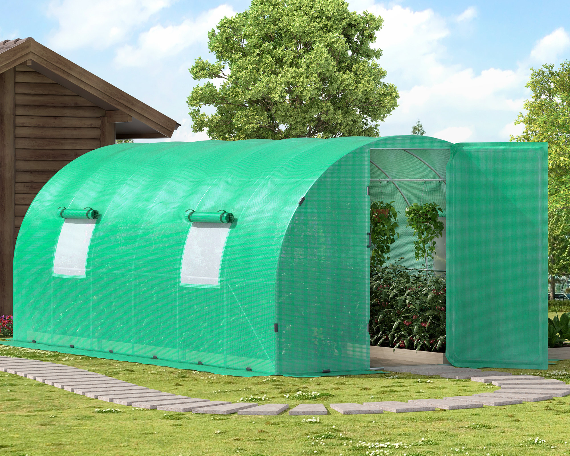 Outsunny 20' x 10' x 7' Freestanding High Tunnel Walk-In Garden