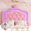 Warmth Single Bed Frame Kids Bed With LED, PU Upholstered Bed With Drawer And Adjustable Height Headboard, Platform Bed Frame With Solid Wood Slats, Easy Assembly-1888486688-1888486690