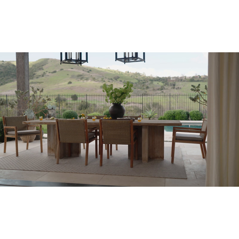 Topanga Silver and Natural Geometric Indoor/Outdoor Rug 3'11" x 5'11"