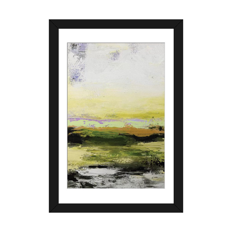 « abstract landscape xiv », impression sur toile, H 32 po x l 24 po x P 1 po, Papier d'art encadré noir, Blanc