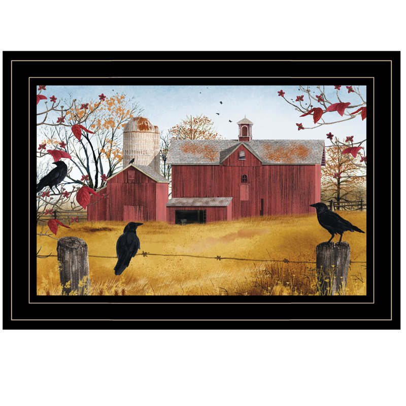 «Autumn Gold» par Billy Jacobs - Reproduction d'art sur papier encadrée, Noir