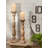 Set of 2 20-inch Tall White Washed Mango Wood Candle Holders