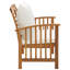 Banc d'extérieur Mia, coussins gris, bois massif brun, 47 po