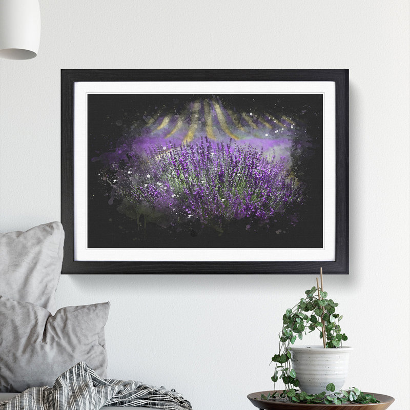 Lavender Vol.3 - Picture Frame Graphic Art, 36cm H x 48cm W x 2cm D, Black Framed
