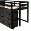 Lit mezzanine simple avec armoire et tablette