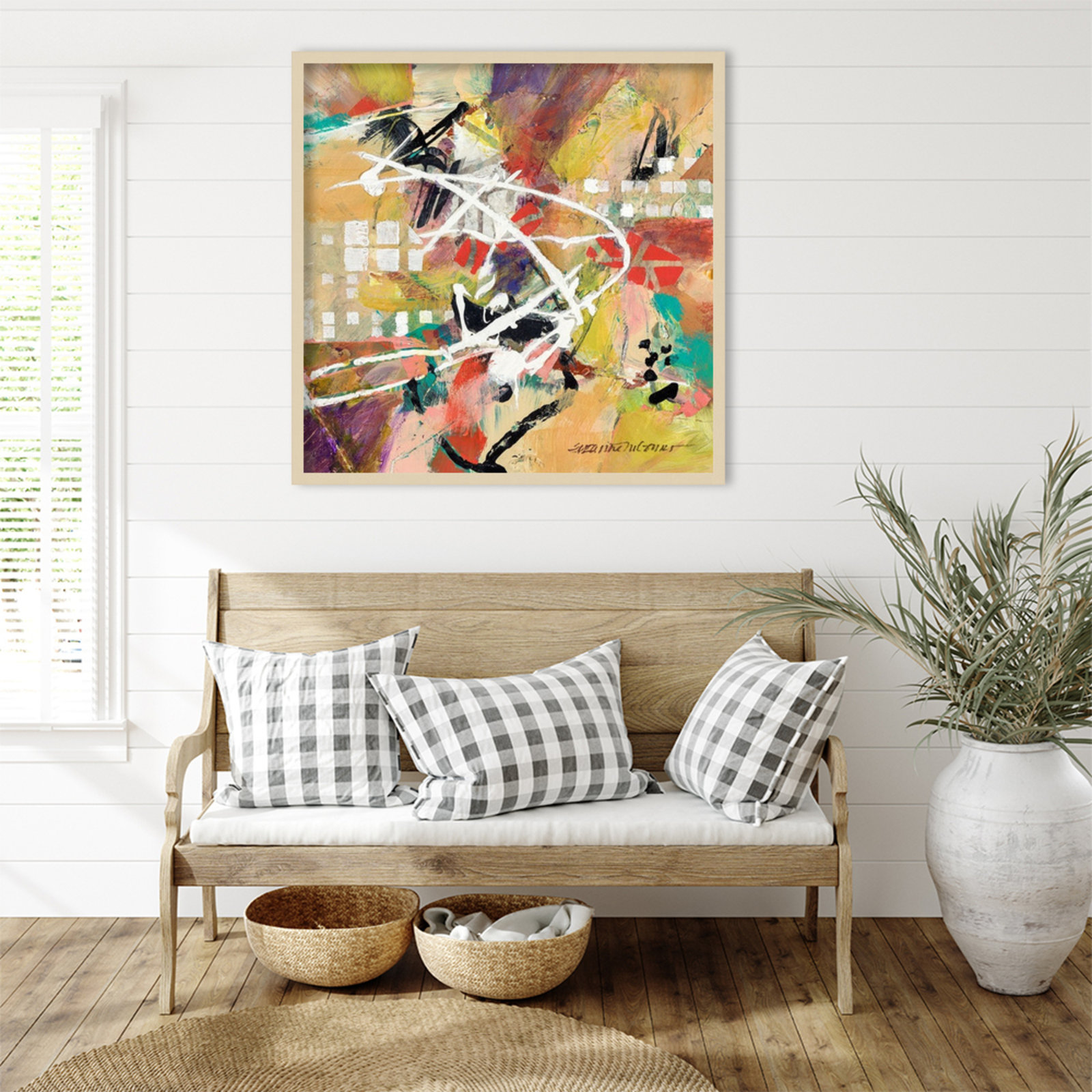 Sutter "Boogie" Print by Suzanne McCourt, 33" H x 33" W, Brown