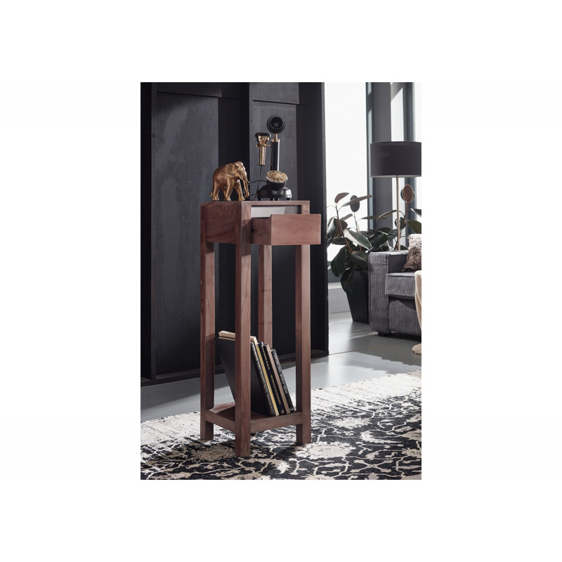 Sydney Solid Wood End Table, Smoked oak