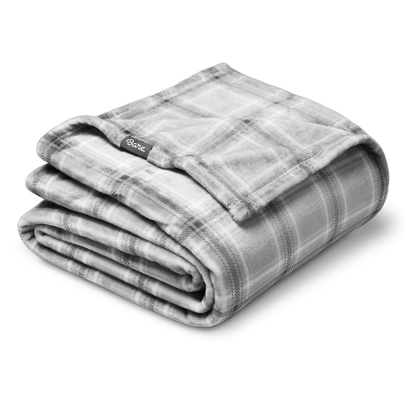 Couverture imprimée Microplush, Gris, Grand lit