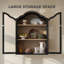 Armoire murale arquée, armoire de cuisine avec portes en verre trempé et tablettes réglables, armoires murales pour la cuisine, la salle de lavage, la salle de bain-126518294