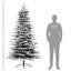 Arbre de Noël 7,5 pi, style pin des montagnes enneigé avec 500 lumières à DEL et branches d'arbres floquées durables, minuterie pour un éclairage efficace
