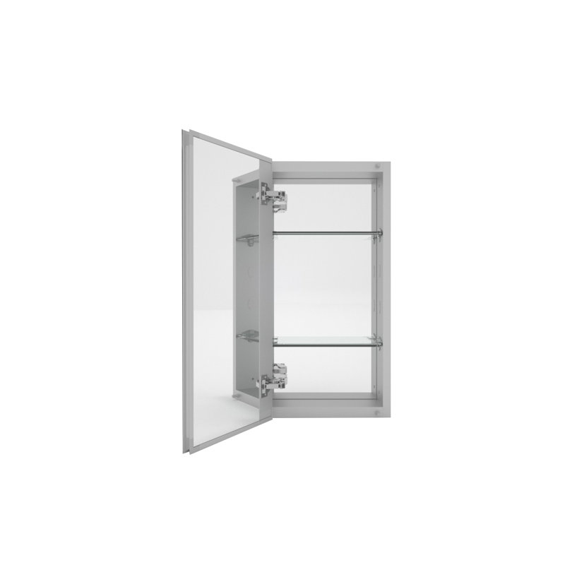 Armoire à pharmacie en argent l 12 po x H 24 po Flicker, Argent argent, H 24 po x l 12 po x P 4 po