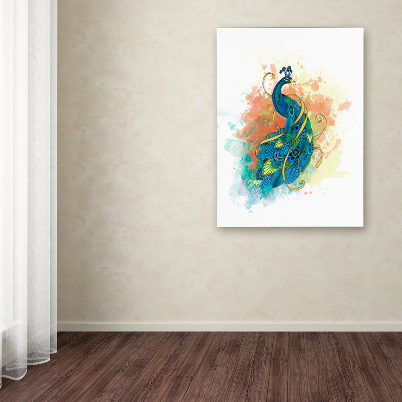 « mr. peacock », reproduction d’impression sur toile tendue, H 24 po x l 18 po