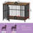 Large Foldable Dog Crate Furniture, Assembly-Free Dog Crate With Adjustable Bowls And Name Tag For Small, Medium, Large Dog-34654247-38372362