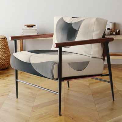 Chaise d'appoint à formes abstraites - géométrie noire et blanche