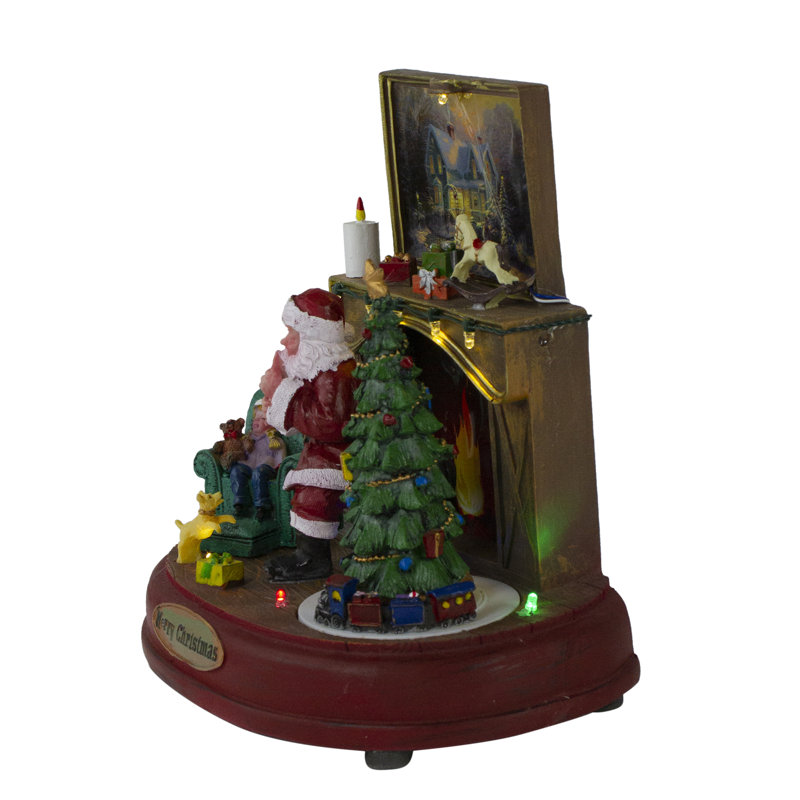 Décoration de table de Noël animée 8,5 "à DEL brune et verte