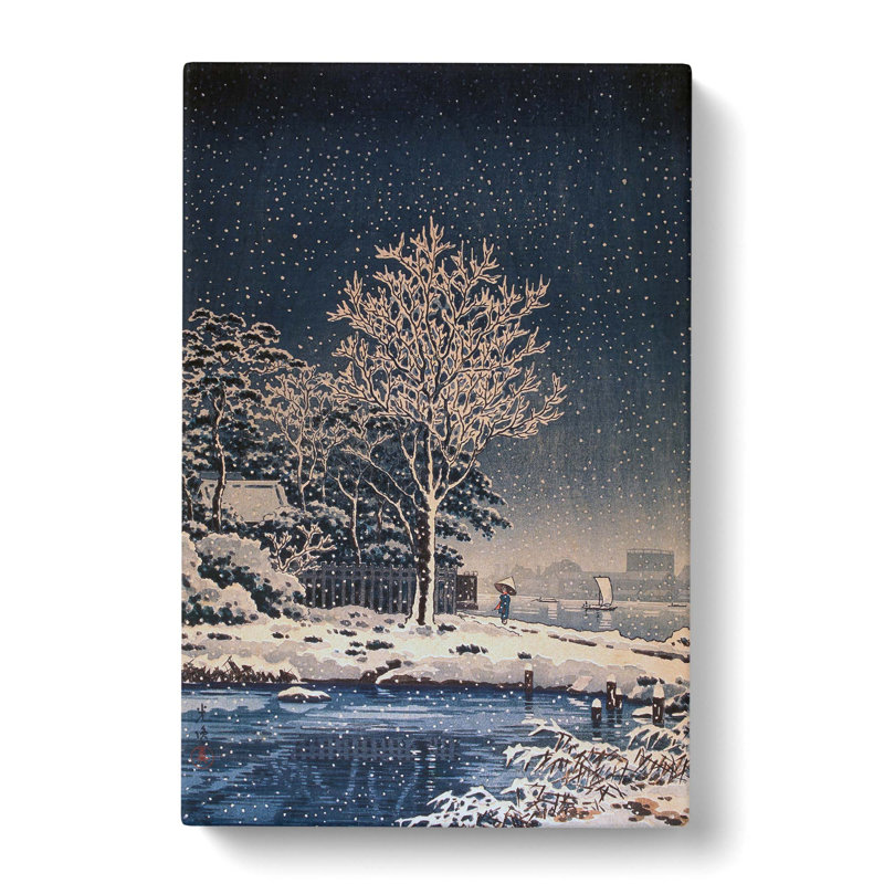 Suijin Woods In The Snow by Tsuchiya Koitsu - Wrapped Canvas, 50cm H x 35cm W x 3cm D