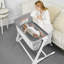 Berceau réglable en hauteur pour bébé avec matelas lavable - blanc-2005413013