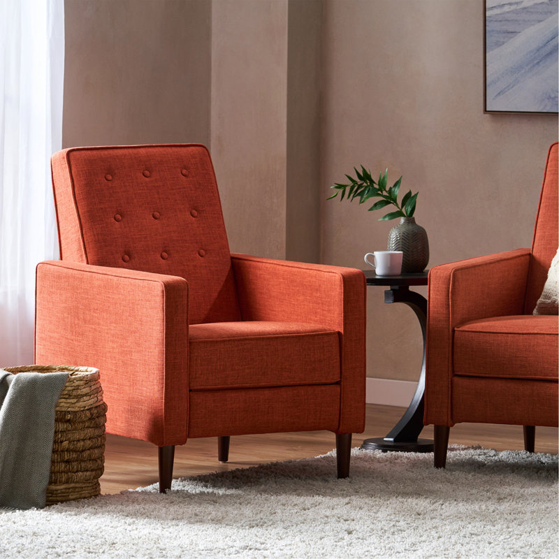 Canapé inclinable en tissu Mid-Century, Orange