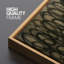 Abstrait motif de boucles d'olive organique foncé - grand art mural sur toile encadrée-184276015-184276002